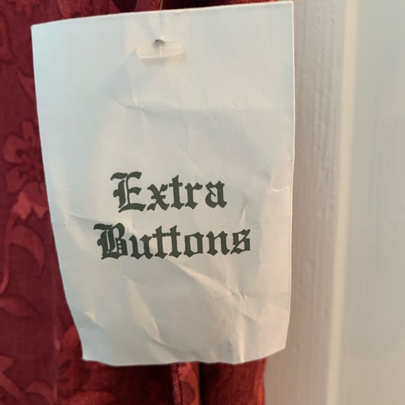 NWT Coldwater Creek Elegant Red Floral Linen Blend Dress - Picture 3 of 6